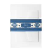 Bandeau De Faire-part Fleurs de mariage du milieu du siècle | Bleu | Mon (Devant example)