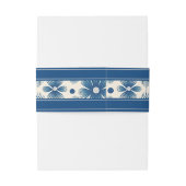 Bandeau De Faire-part Fleurs de mariage du milieu du siècle | Bleu | Mon (Dos Example)