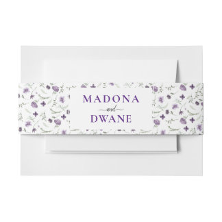 Bandeau De Faire-part Fleurs de prune et de lilas à l'aquarelle