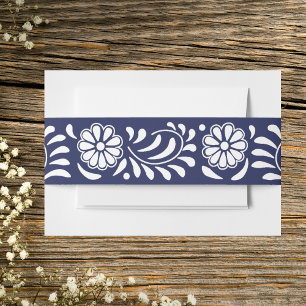 BANDEAU DE FAIRE-PART FLEURS DE TALAVERA BLEUE