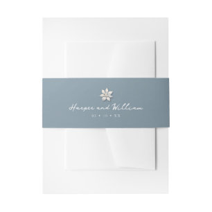Bandeau De Faire-part fleurs d'hiver bleu faire-part de mariage