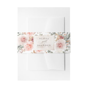 Bandeau De Faire-part Fleurs d'ombre Terre Motif Mariage élégant