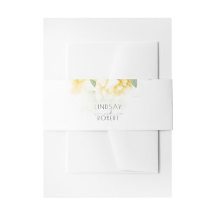 Bandeau De Faire-part Fleurs Jaunes Mariage élégant