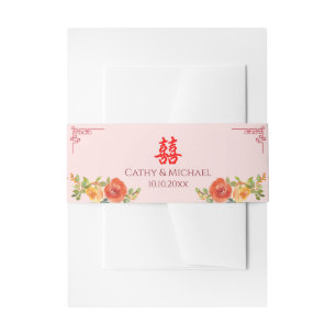 Bandeau De Faire-part Fleurs jaunes oranges Mariage printanier cadre chi