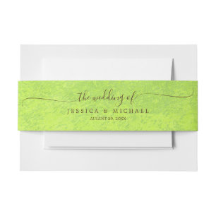 Bandeau De Faire-part Fleurs jaunes sur Mariage vert Abstrait