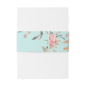 Bandeau De Faire-part Fleurs rose pâle sur bleu clair (Dos Example)