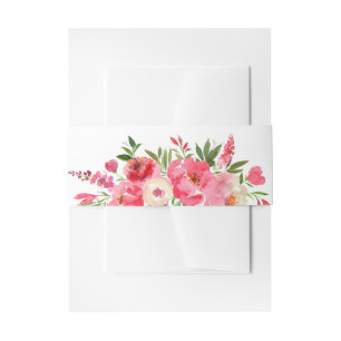 Bandeau De Faire-part Fleurs roses à l'aquarelle