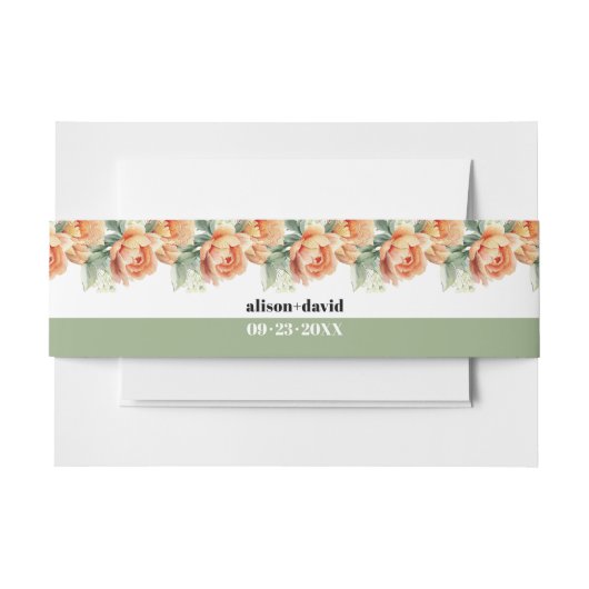 Bandeau De Faire-part Fleurs roses branc mariage (Devant Example)