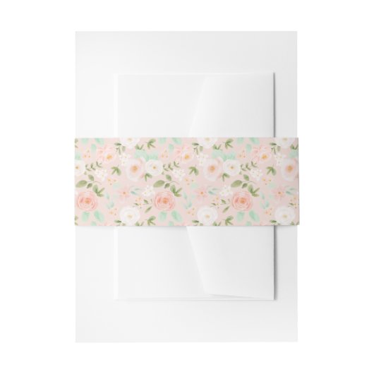 Bandeau De Faire-part Fleurs Roses d'aquarelle en rose et en rose (Devant example)