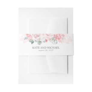 Bandeau De Faire-part Fleurs Roses Douces Mariage Élégant