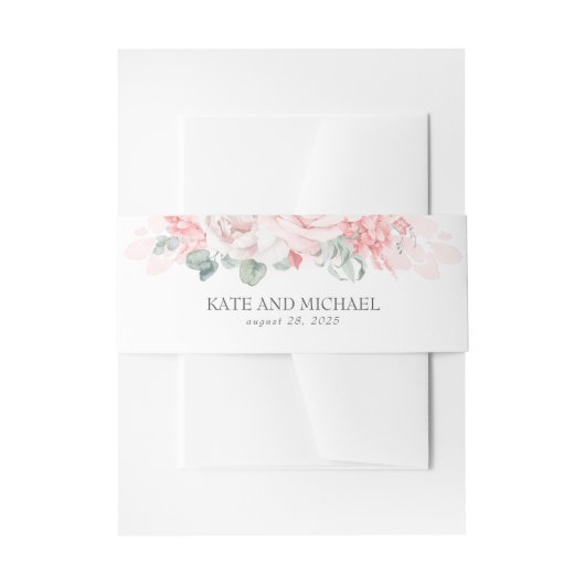 Bandeau De Faire-part Fleurs Roses Douces Mariage Élégant (Devant example)
