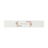 Bandeau De Faire-part fleurs roses rousses verdure mariage botanique (Plat)