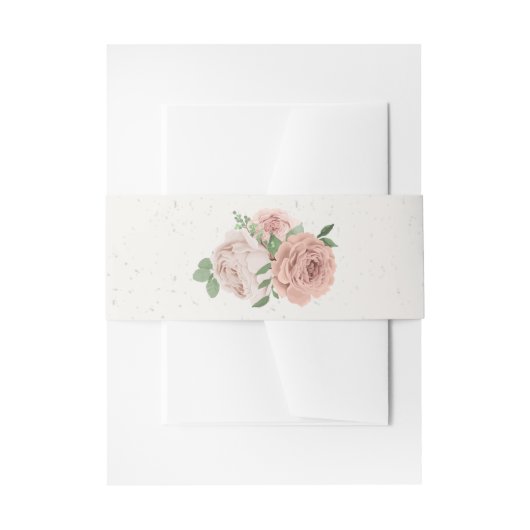 Bandeau De Faire-part fleurs roses rousses verdure mariage botanique (Devant example)