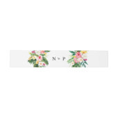 Bandeau De Faire-part Fleurs tropicales et Mariage de verdure Monogramme (Plat)