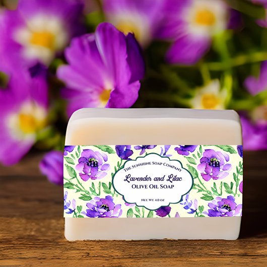 Bandeau De Faire-part Fleurs violettes Bande de ventre de savon