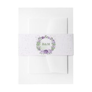 Bandeau De Faire-part fleurs violettes romantique mariage