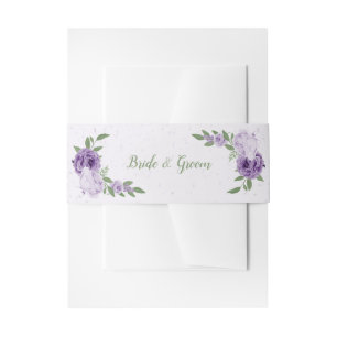 Bandeau De Faire-part fleurs violettes romantique mariage