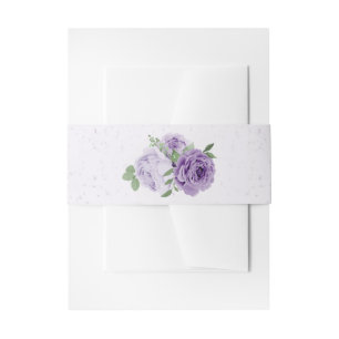 Bandeau De Faire-part fleurs violettes romantique mariage