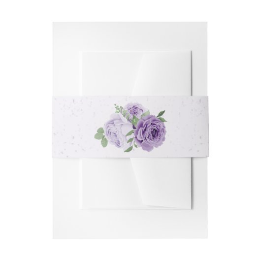 Bandeau De Faire-part fleurs violettes romantique mariage (Devant example)