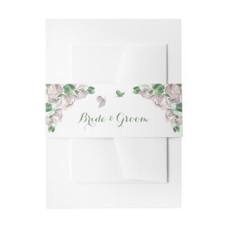 Bandeau De Faire-part fleurs violettes vert feuille mariage