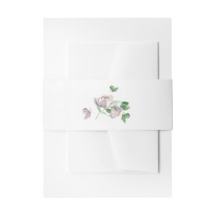 Bandeau De Faire-part fleurs violettes vert feuille mariage