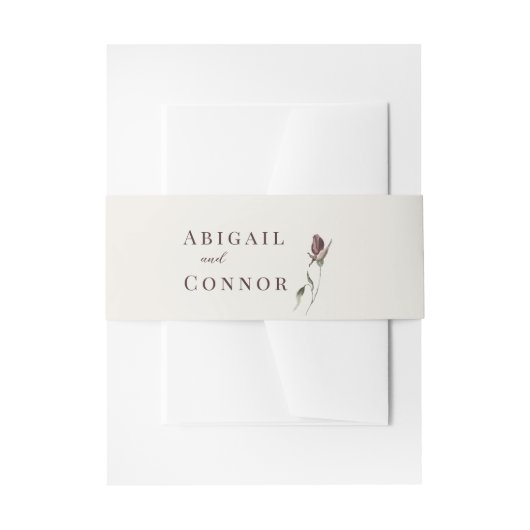 Bandeau De Faire-part Floral à la crème Rustique Boho Marsala (Devant example)