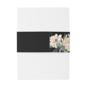 Bandeau De Faire-part Floral blanc | Black Invitation Belly Band (Dos Example)