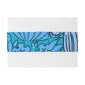 Bandeau De Faire-part Floral bleu ancien Boho moderne (Dos exemple)