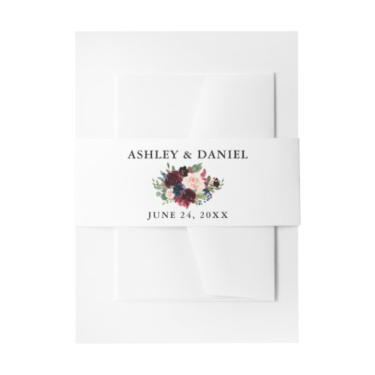 Bandeau De Faire-part Floral bleu mariage Bourgogne (Devant example)