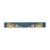 Bandeau De Faire-part Floral Dark Navy Bleu Mariage Botanique (Plat)