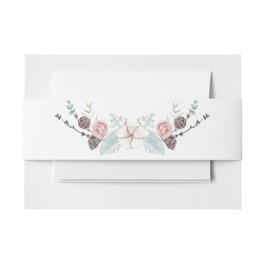 Bandeau De Faire-part Floral d'hiver et Mariage d'aquarelle de feuillage (Devant Example)