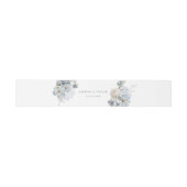 Bandeau De Faire-part Floral Dusty Blue Élégant Mariage Rose (Plat)