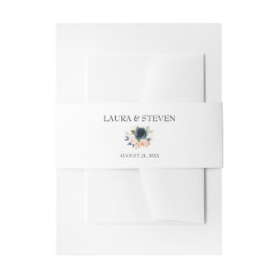Bandeau De Faire-part Floral floral bleu bleu bleu bleu rose marine Mari