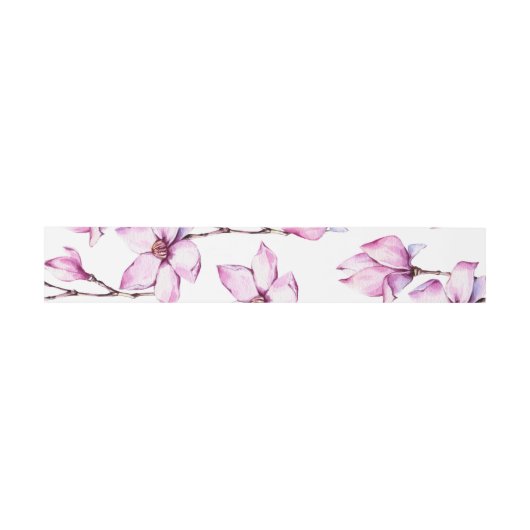 Bandeau De Faire-part Floral Magnolia (Plat)