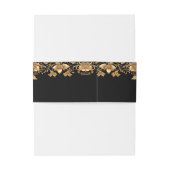 Bandeau De Faire-part Floral Orné Noir Or (Dos Example)