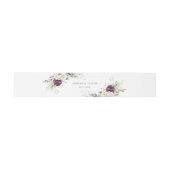 Bandeau De Faire-part Floral Purple Blanc Vert Or Mariage élégant (Plat)