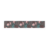 Bandeau De Faire-part Floral rose et Turquoise (Plat)
