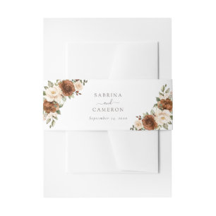Bandeau De Faire-part Floral Rust Greenery Peach Mariage élégant