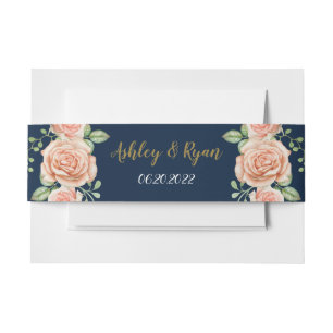 Bandeau De Faire-part Flore bleu bleu bleu marine