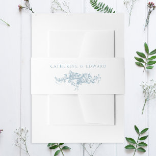 Bandeau De Faire-part Flore bleu et blanc classique