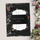 Bandeau De Faire-part Flore noire d'art