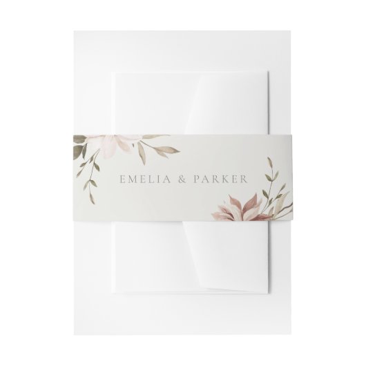 Bandeau De Faire-part Flore sauvage Invitation Bande de ventre (Devant example)