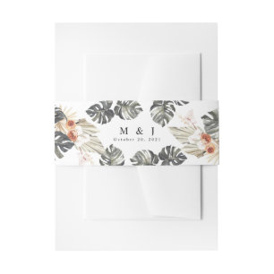 Bandeau De Faire-part Flore tropicale & Palm Mariage bohème