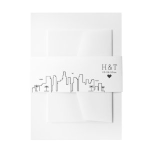 Bandeau De Faire-part Florida Wedding   Stylized Skyline Monogram