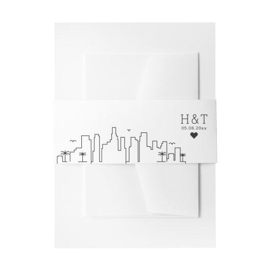 Bandeau De Faire-part Florida Wedding | Stylized Skyline Monogram (Devant example)