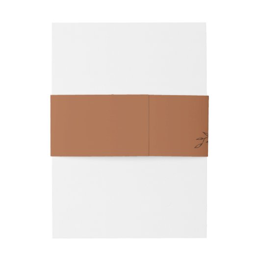 Bandeau De Faire-part Foliage délicat | Terre cuite | Noms Mariage (Dos Example)