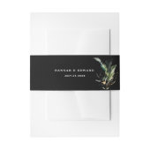 Bandeau De Faire-part Foliage tropical sauvage Mariage noir (Devant example)