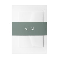 Forêt d'hiver | Mariage Monogramme vert pin
