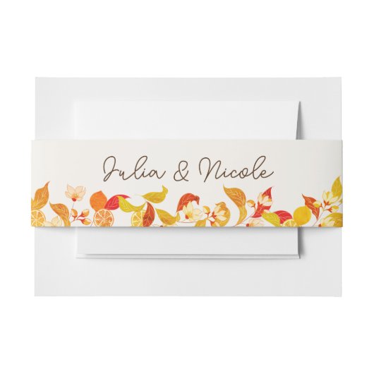 Bandeau De Faire-part Fraîcheur Citrus Foliage Mariage (Devant Example)