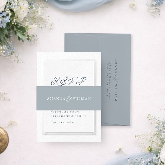 Bandeau De Faire-part French Grey Wedding Belly Band 